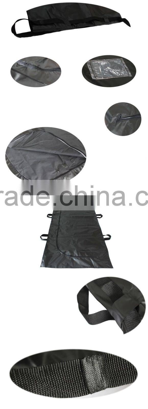 Black funeral corpse body bag for dead bodies and pet