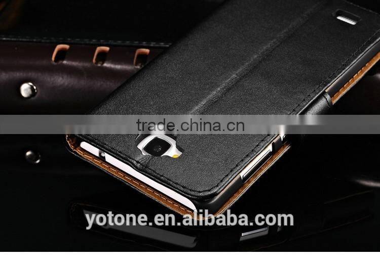 Stand Wallet Genuine Leather Case For Huawei Honor 3C Phone Bag Accessory With Card Holders New 2015 Drop Ship