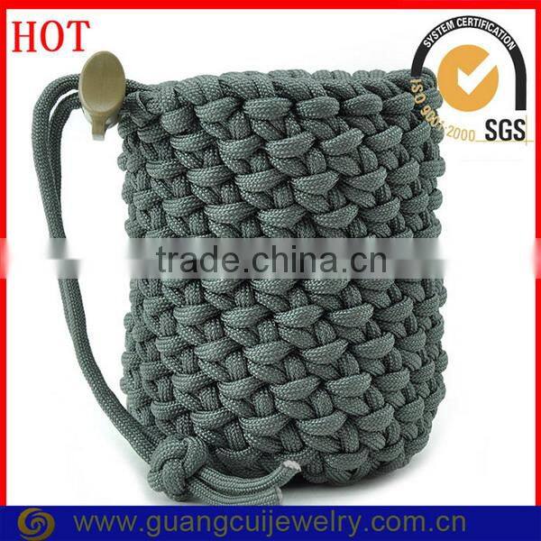Fashion parachute rope woven outdoor emergency survival bottle shrink wrap sleeves