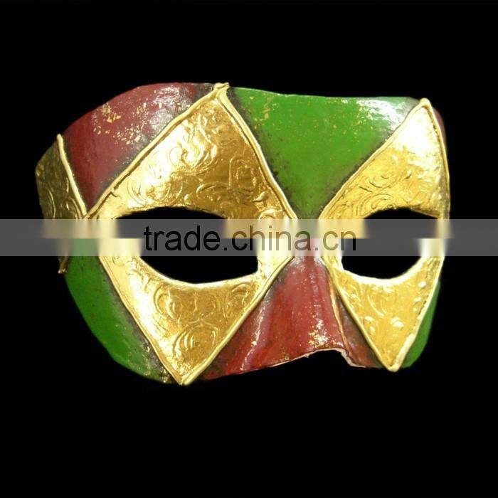 Golden Half Face Mask for Masquerade Carnival Mask, PVC Mask