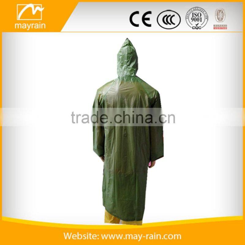 pvc adult waterproof long rain jacket raincoat