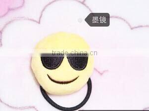 emoji elastic tie hair/emoji Endearing hair bands elastic ribbon for hair ties