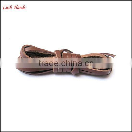 5mm buff flat leather cord for shoelace