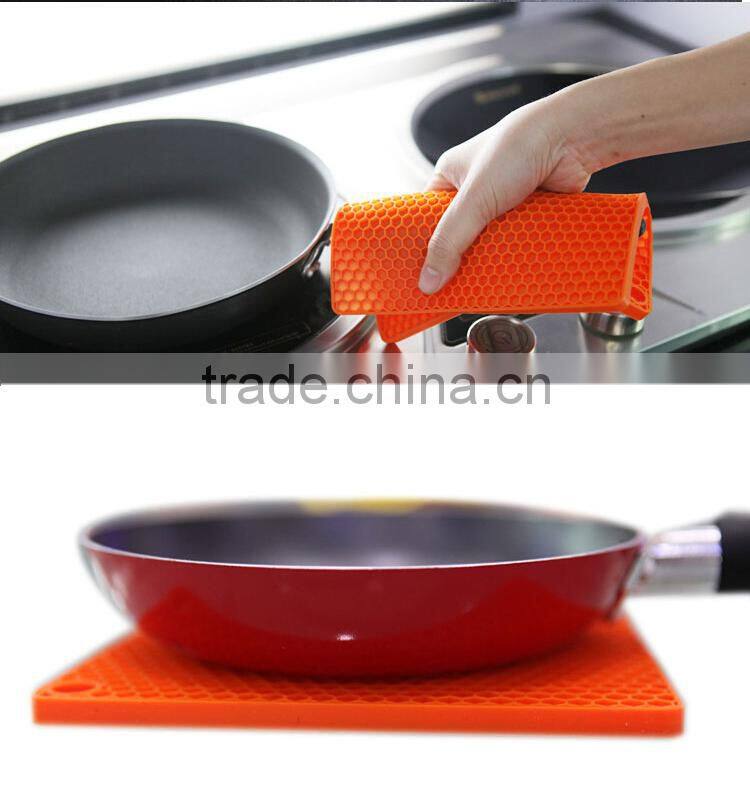 2015 Custom honeycomb shaped Silicone mat/kitchen silicon mats