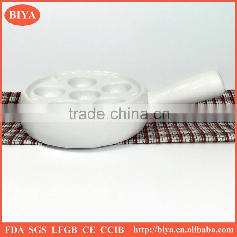 new style tableware white porcelain ceramic 6 eyes roast snail escargot plate dish, cake dishes, factory divided plates
