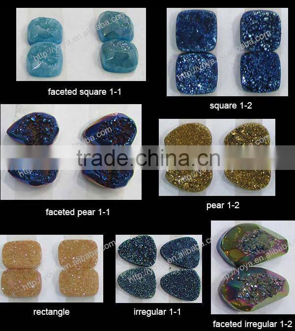 GC1178 Wholesale Red Round Druzy Cabochons