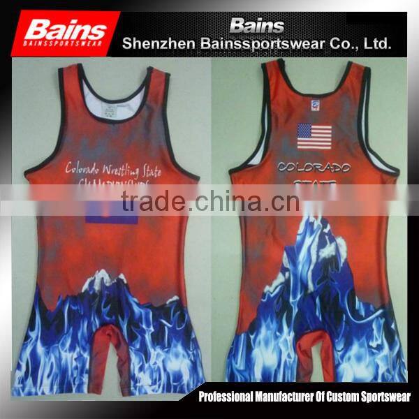 youth wrestling singlet/sublimated wrestling singlets/custom wrestling singlets