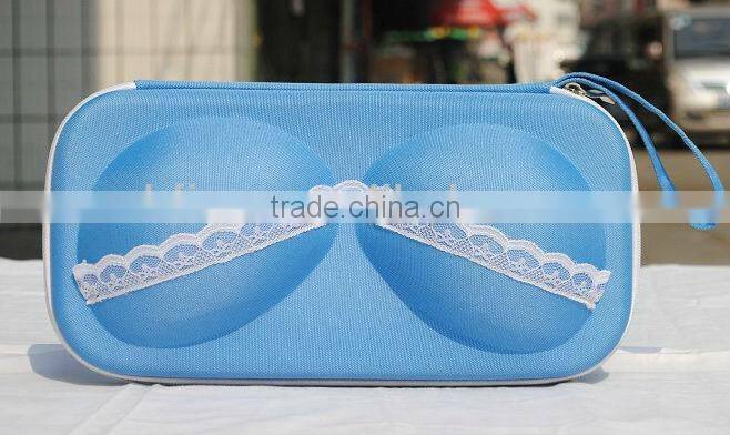 Fashion Satin Polka dot portable fashion EVA bra case