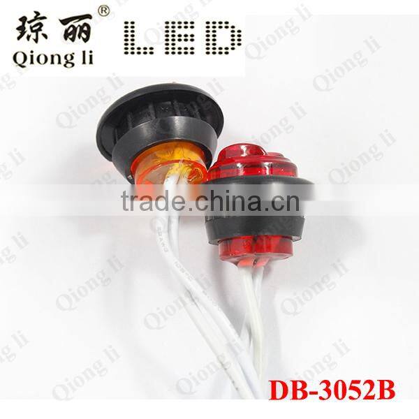 3/4 inch mini round led side marker lights with rubber grommets