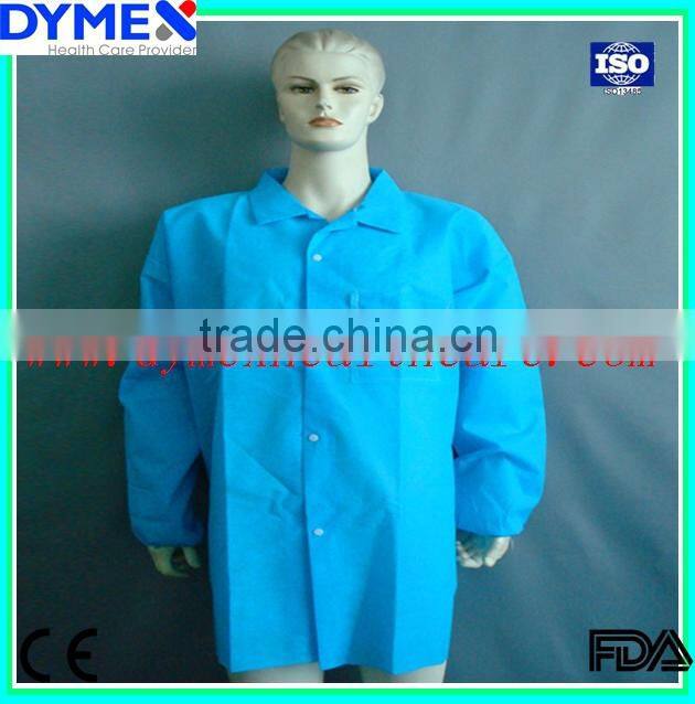 Disposable Light Weight Long Sleeve Knee Length Lab Coat
