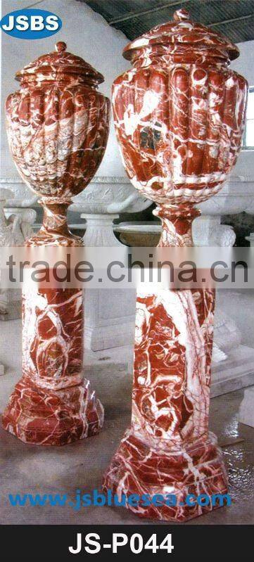 Yellow flowerpot with grape carving design