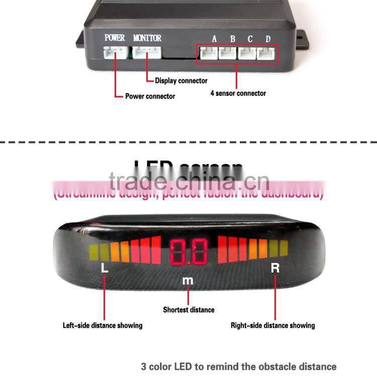 Fashion LED car parking display built in buzzer alert parking sensor OEM/ODM