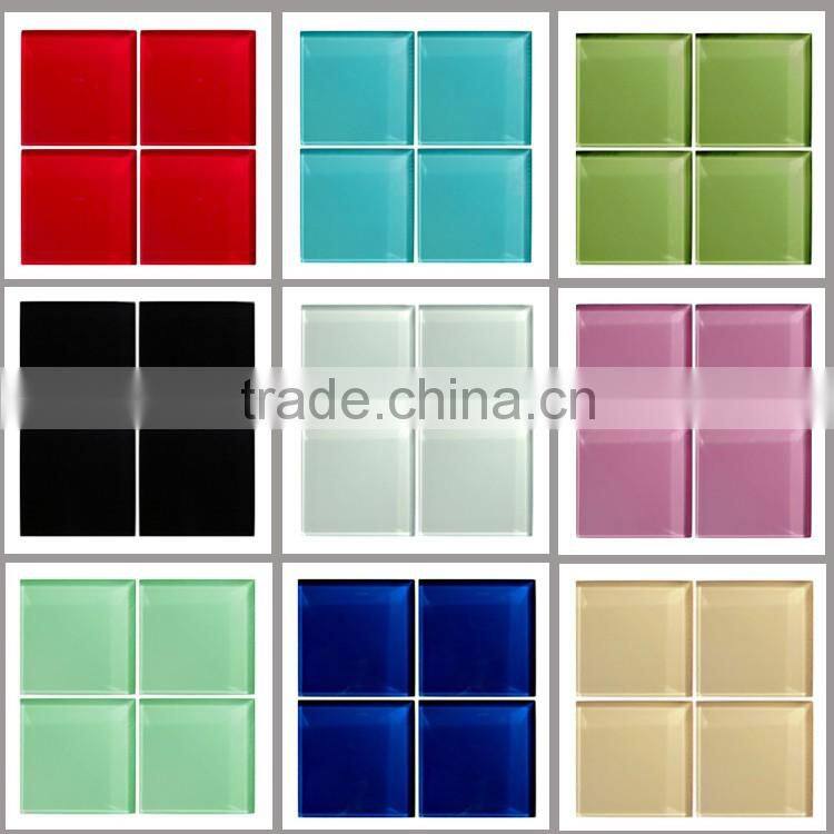 China Supplier 305x305x8mm Sheet Size Solid Color gloss glass mosaic tile