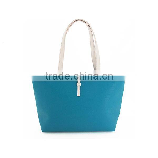 Colourful fashion designer leather hand bags, leather reusable shopping bag