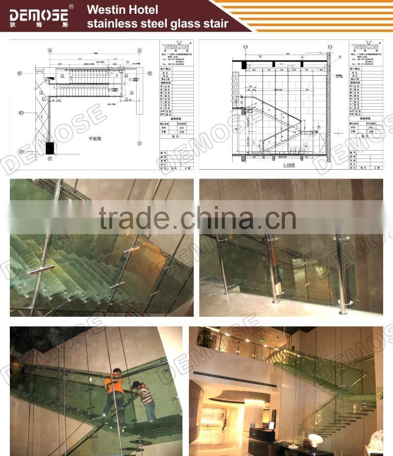 used metal stairs steel structure stair / wood steps for indoor stairs