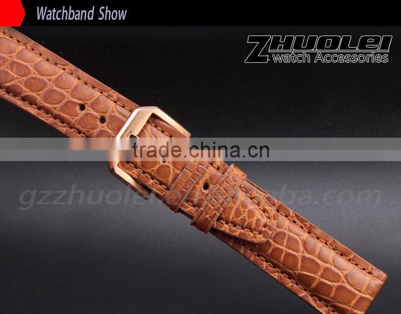 Customized 20mm 21|mm 22mm high quality genuine alligator leather Watch Strap wholesale 3PCS