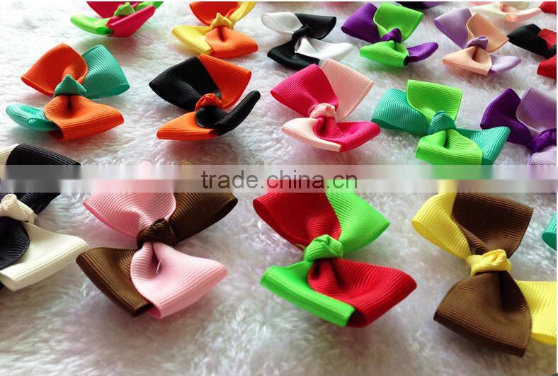 two color popular grosgrain ribbon bow,satin gift ribbon bow pre-made bow