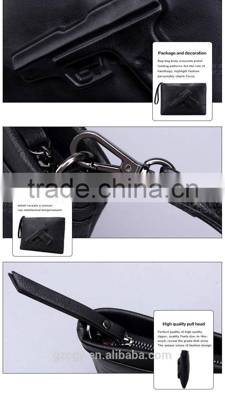 Hot-sale 3D pistol bag women clutch purse