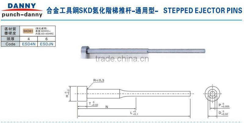 Standard stepped ejector pins
