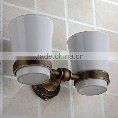 Antique Brass Wall-mounted Bathroom Double Toothbrush Holder BA2008