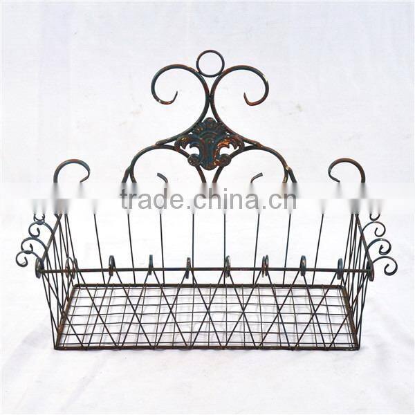 Rusty vintage decorative hanging basket planter