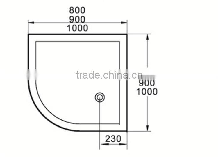 SUNZOOM curved shower base,round corner shower base,upc round shower base