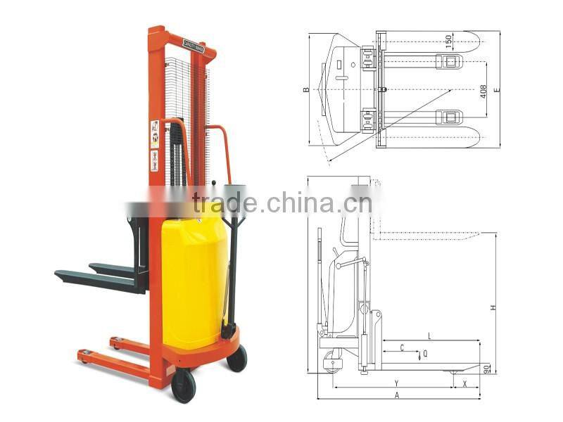 2 ton hand operate 1.6m 2m manual forklift