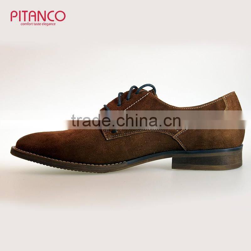 New style swede leather lace-up dress shoes for men