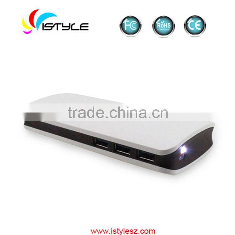 2016 hot sell real capacity 11000mah 10000mah 3 usb power bank