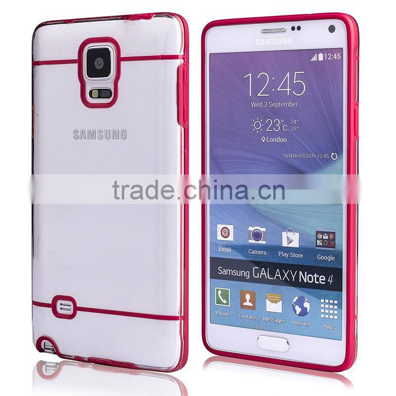 Transparent Slim Case for Samsung Note 4, PC+TPU combo case