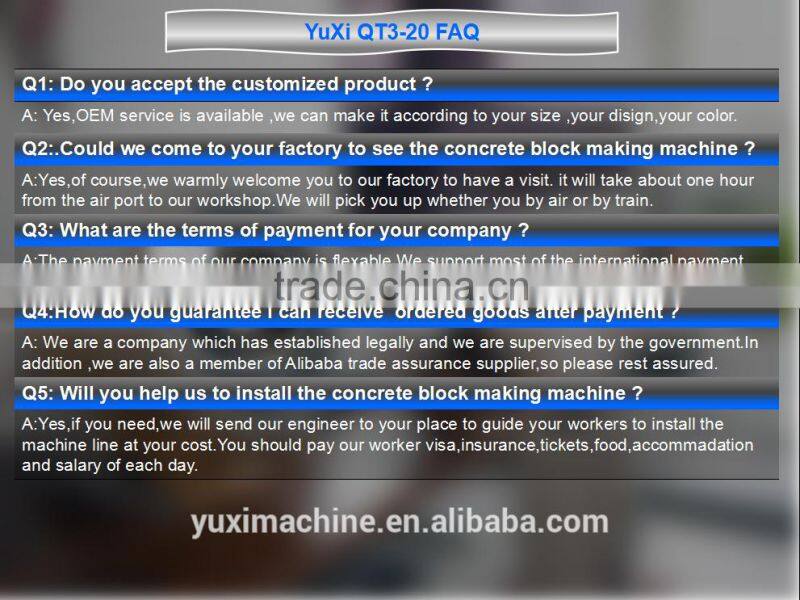 Price advantage QT3-20 automatic brick block making machine price / paving brick machine