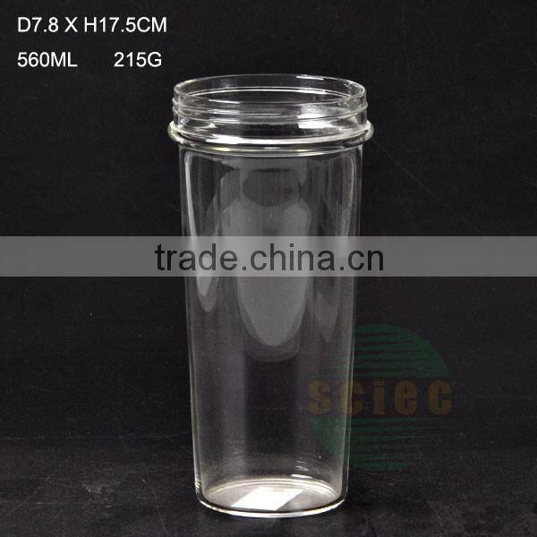 inclined shape glass cup with design