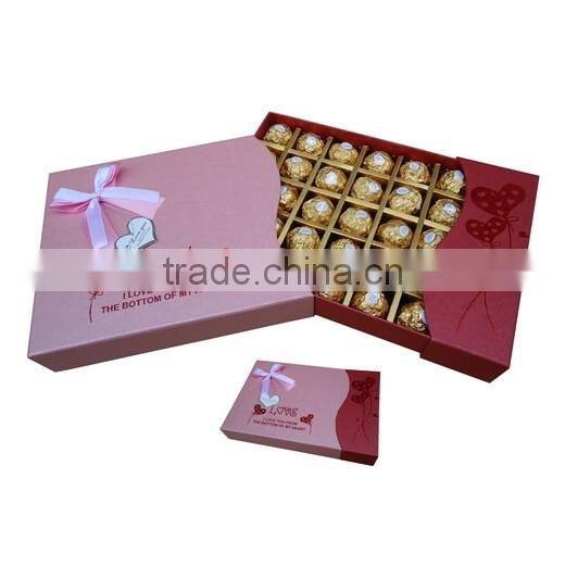 custom handmade paper chocolate box,paper chocolate packaging box, cardboard chocolate gift box with bow