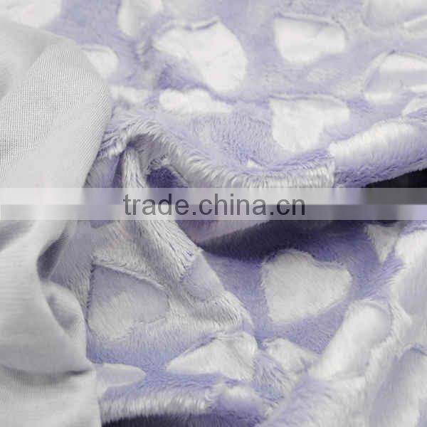 Hot Selling MOQ 50Mts Skin Friendly Keep Baby Nice Heart Design Minky