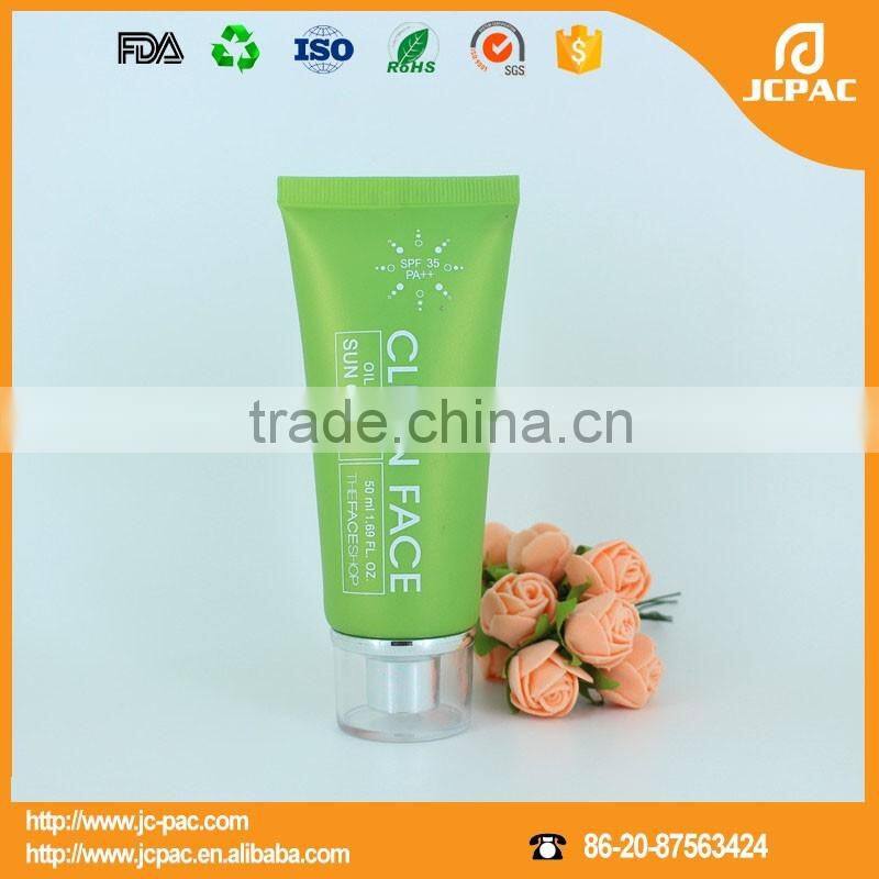 Wholesale cosmetic tube for sun cream, eco friendly soft PE sunscreen packaging tubes