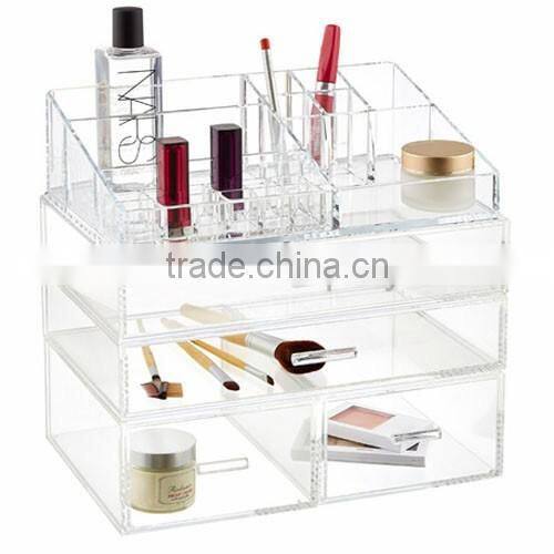 4 tiers clear acrylic make up organizer,acrylic cosmetic organizer,acrylic drawer storage organizer with top open