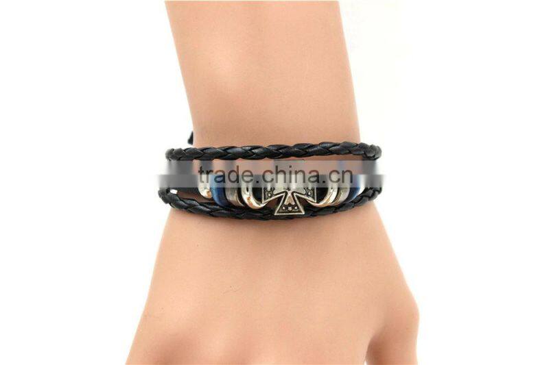 Fashionable Retro Style hot selling Leather bracelet