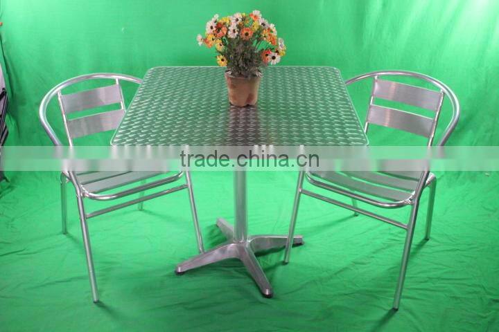 Cheap table chairs aluminum outdoor dinning restaurant set YC002 YT2