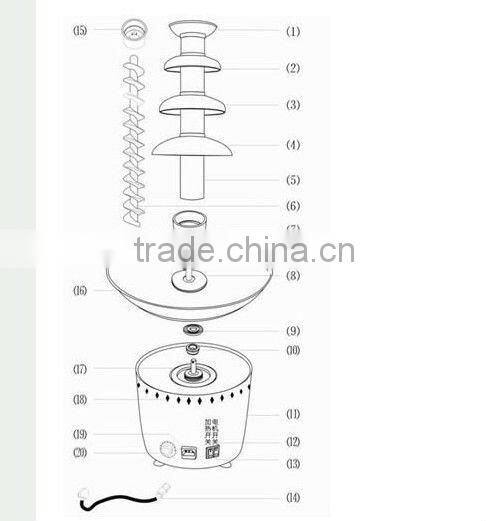 5 Layers 80CM Commercial Fonte de Chocolate