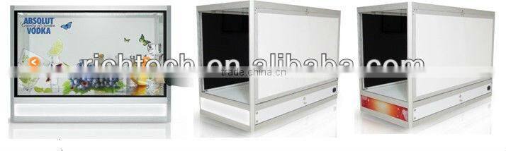 Richtech new modern clear mirror display box transparent LCD display with best price