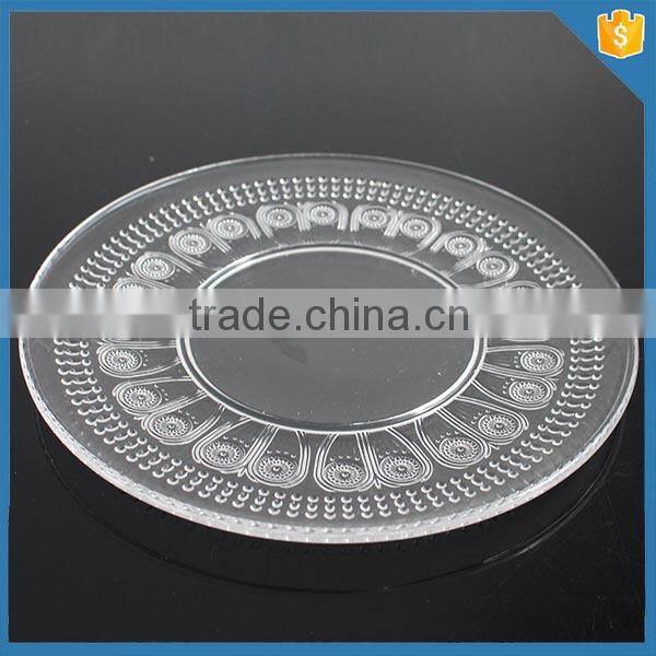 LXHY-P269 hand press round glass dinner plates for restaurant