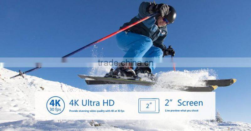 Dual Screen 4K 30fps Wifi Sport Camera 4k Action Camera With Waterproof Housing Case and remote controller
