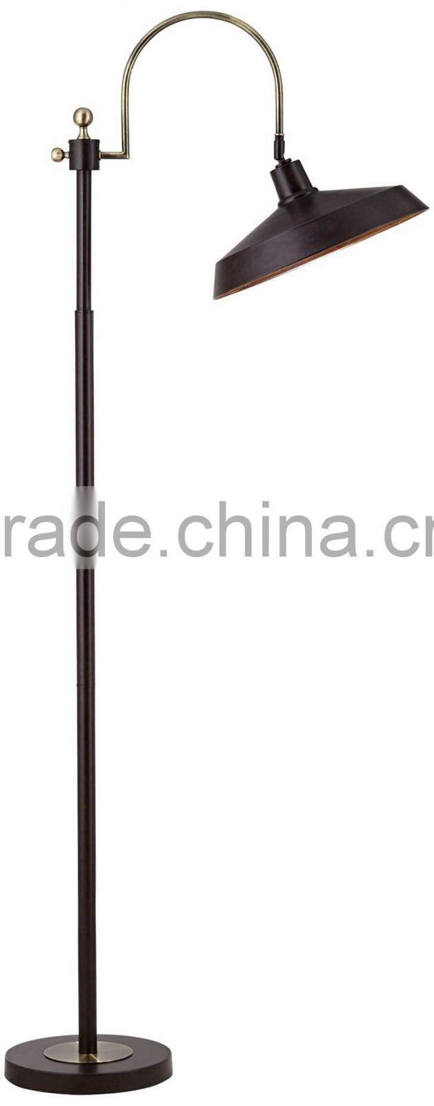 1024-26 shade tilts a handsome take on more traditional pharmacy style Bronze Industrial Floor Lamp