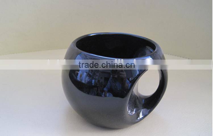 creative fancy peculiar football shape red yellow orange blue and green ceramic coffee mug