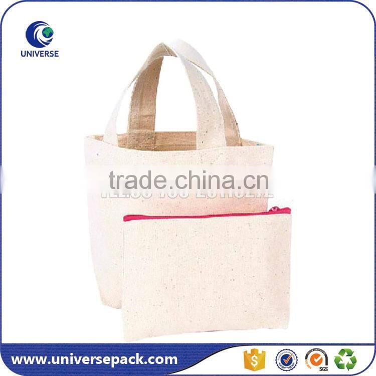 fashion blank canvas tote bag with inside pocket