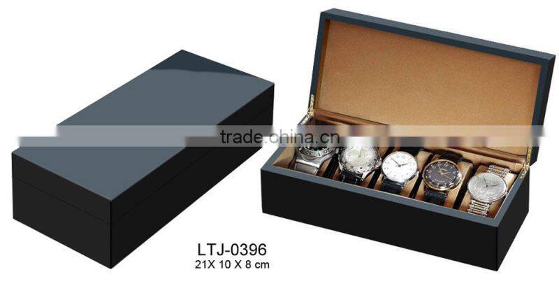5 slots watch box with velvet insert