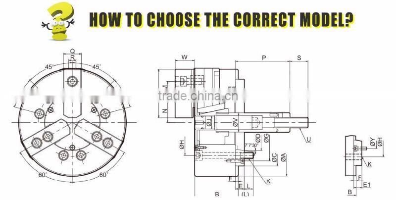 3 Jaw 12inch Solid Power Lathe Chuck Manufacture for CNC Milling Service