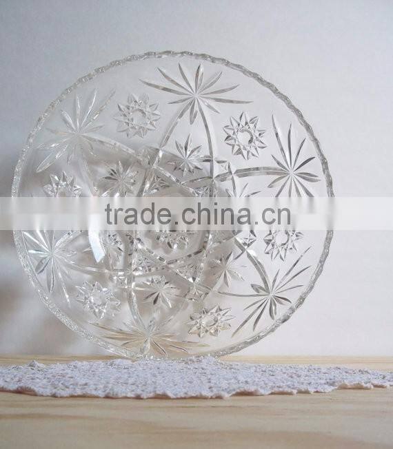 10" wholesale clear glass fruit bowls plate/ glass salad bowls
