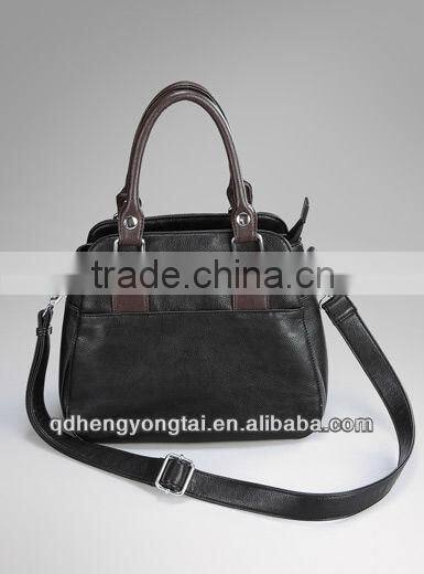 2016 most fashionable trend classic black handbag, unisex genuine leather bag