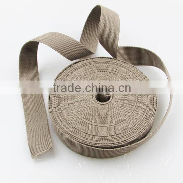 900D PP High strength tenacity brown color 25mm seat belt webbing